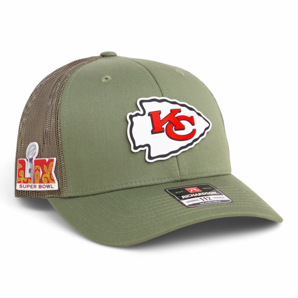 Kansas City Chiefs Super Bowl LIX 3D Snapback Trucker Hat- Loden